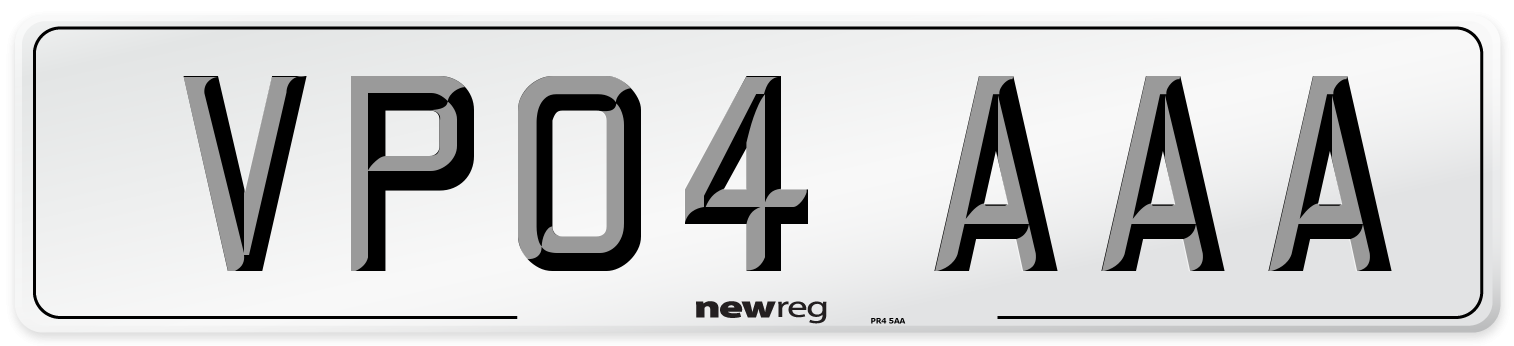 VP04 AAA Number Plate from New Reg